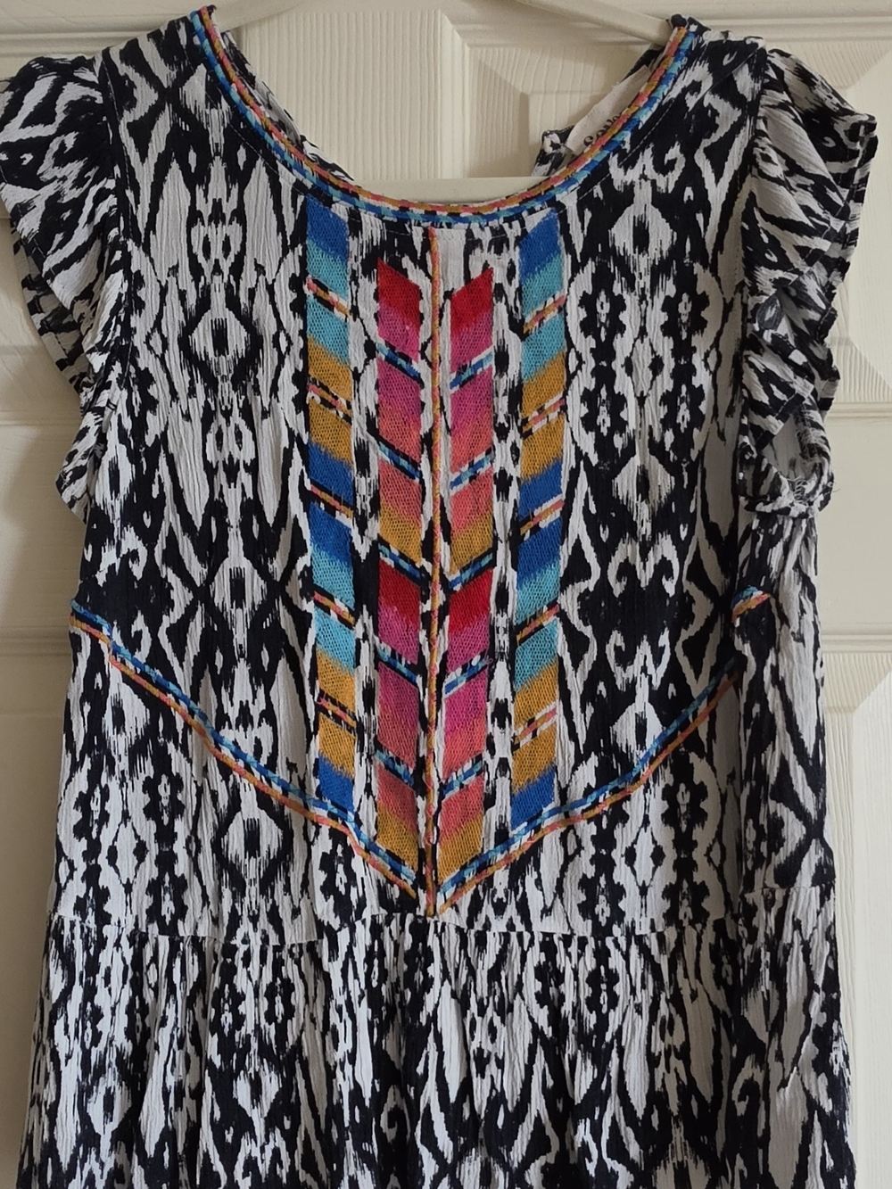 Savanna Jane Black and White Printed Tunic with Pink, Small